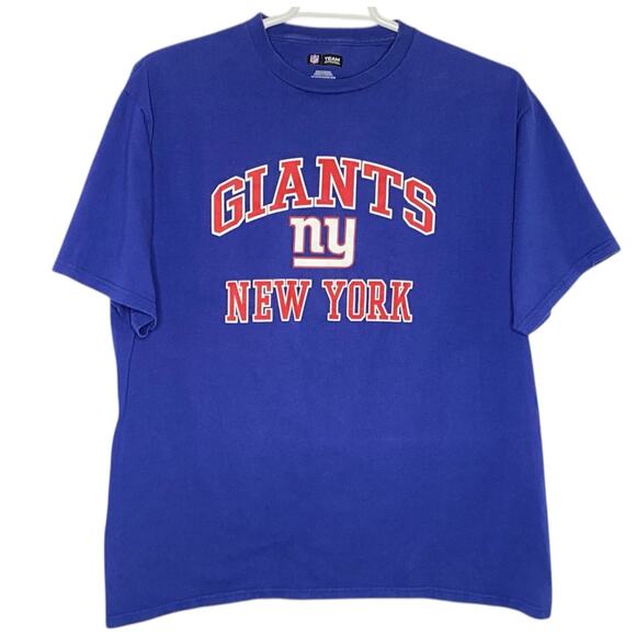 NY Giants Tee Shirt Blue Cotton Mens Large Football Sportswear NFL Team Apparel - Picture 1 of 10